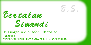 bertalan simandi business card